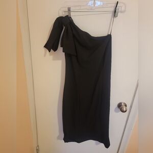 Marina Dress Womens 8 BlackBow OneShoulder Cocktail Lined Sexy Chic NWT